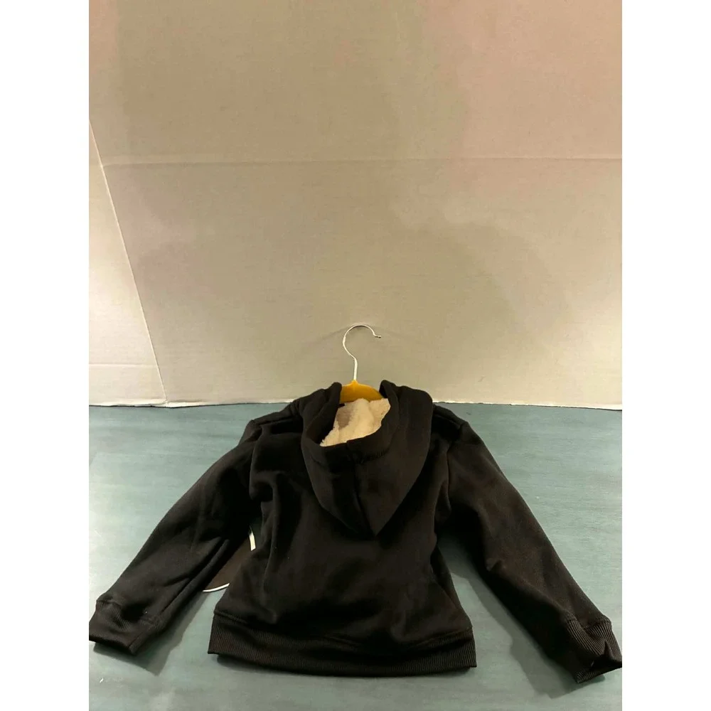 XOXO Hoodie and Joggers Set Toddler 18M Black New Sequin Sherpa Lined Tracksuit